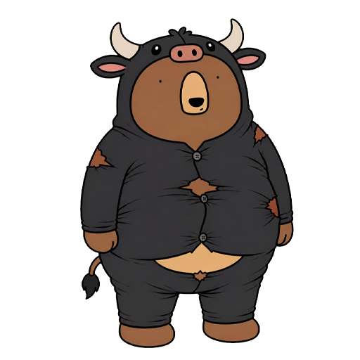 LIL BEAR dressed as a market bull